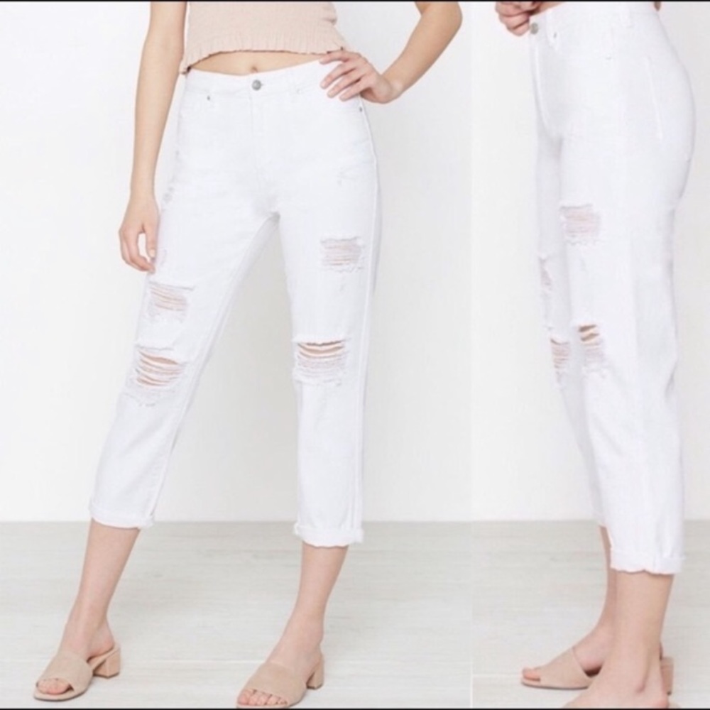 Pacsun White Distressed Mom Jeans